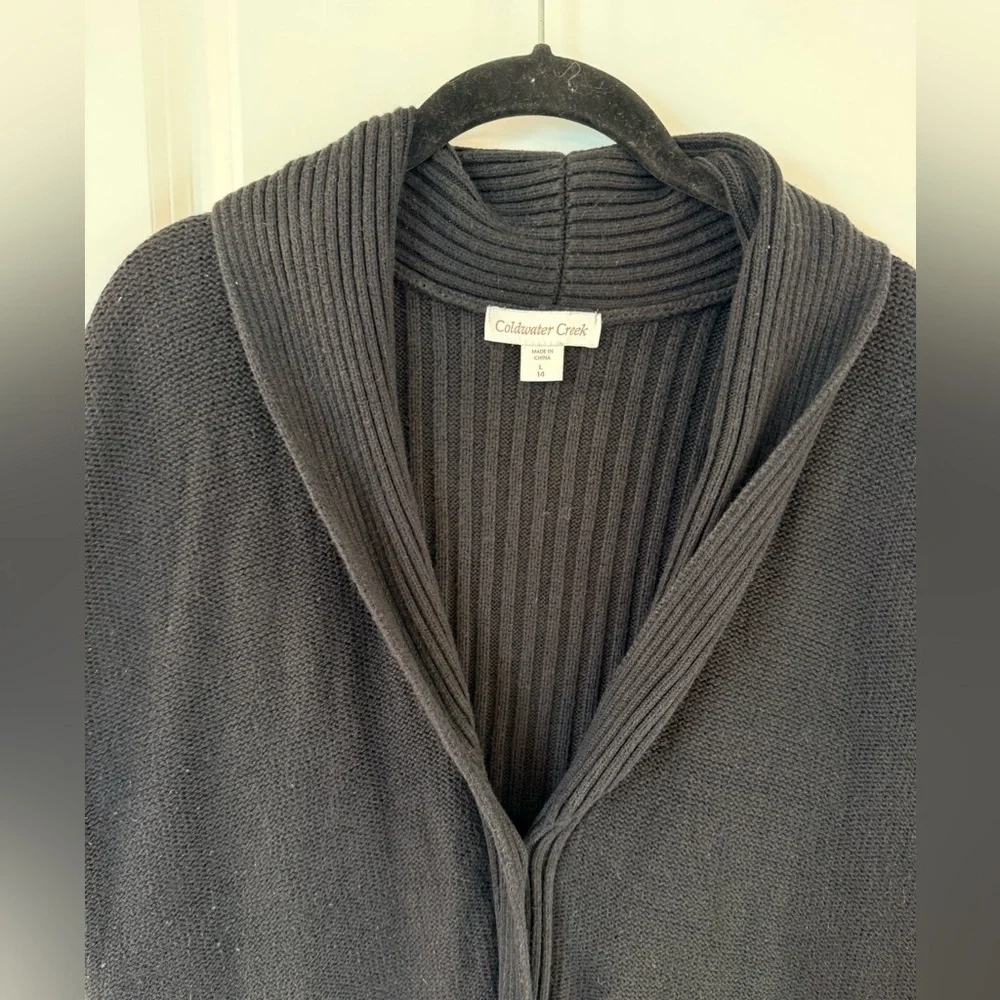 Coldwater Creek Black V-Neck Sweater Vest (size 14)
